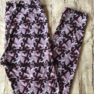 NWT LuLaRoe OS Dragon Leggings - Unicorn Print